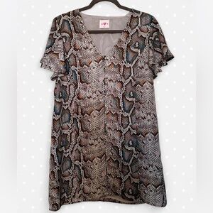 Buddy Love Snake Print Mini Dress